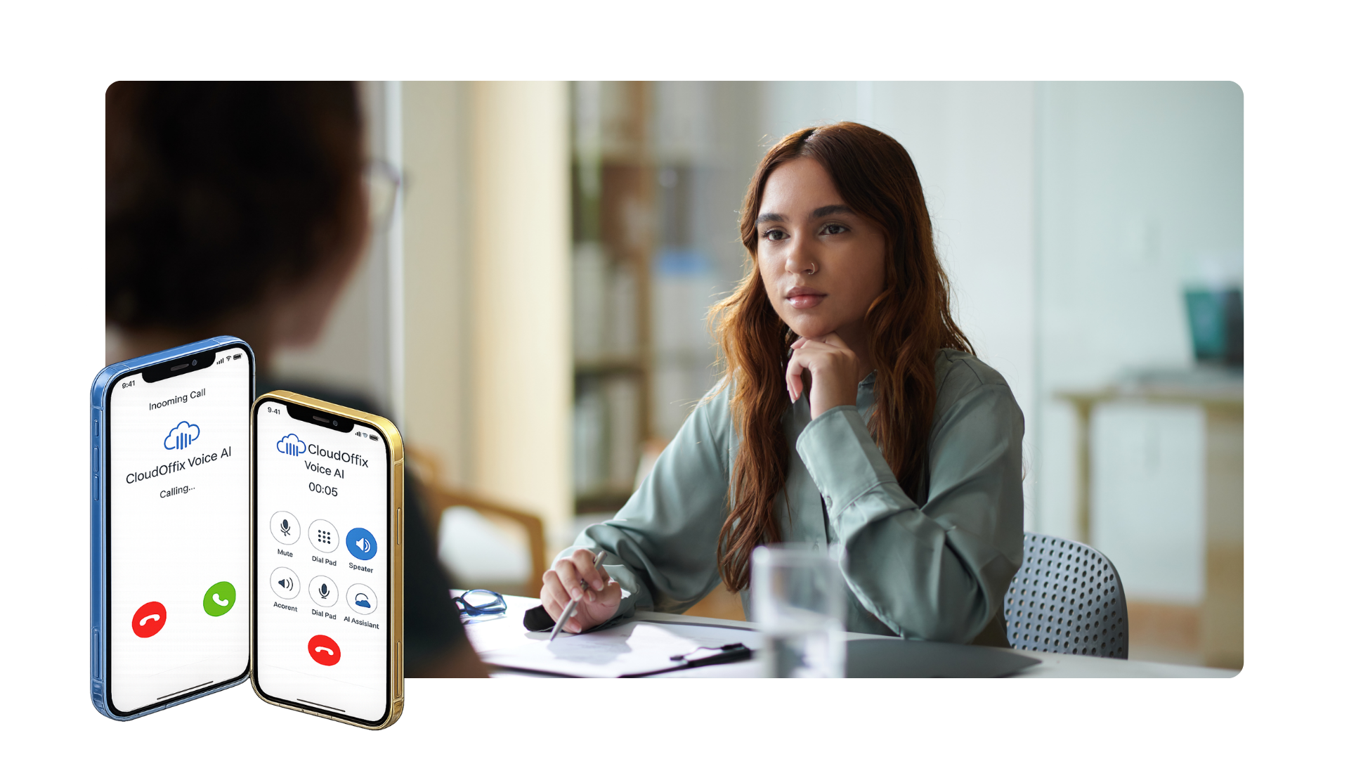 CloudOffix HR AI Voice Agent sesli görüşme arayüzü